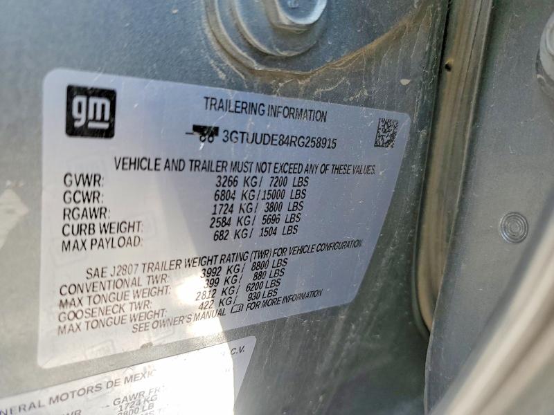 Продажа на аукционе авто 2024 Gmc Sierra, vin: 3GTUUDE84RG258915, номер лота: 62987386