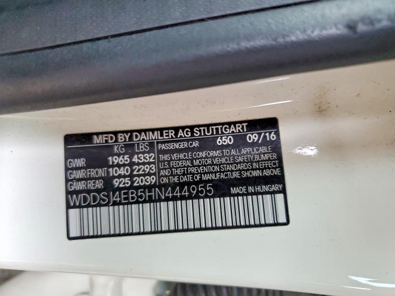 64503106 :رقم المزاد ، WDDSJ4EB5HN444955 vin ، 2017 Mercedes-benz Cla مزاد بيع