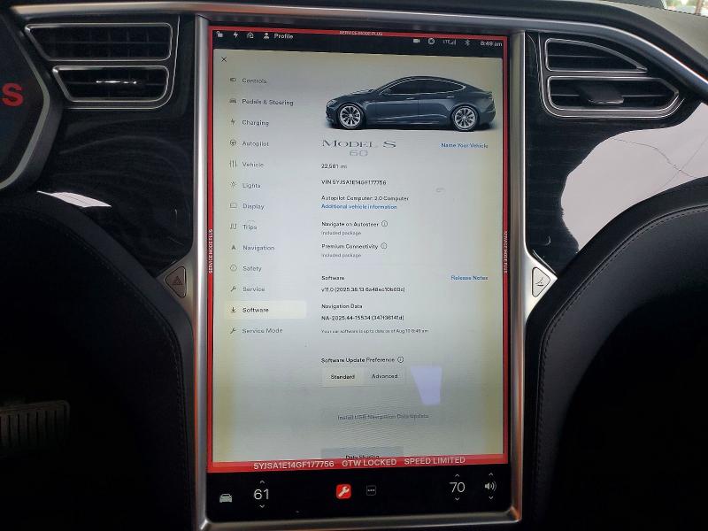 Aukcja sprzedaży 2016 Tesla Model S, vin: 5YJSA1E14GF177756, numer aukcji: 63005516