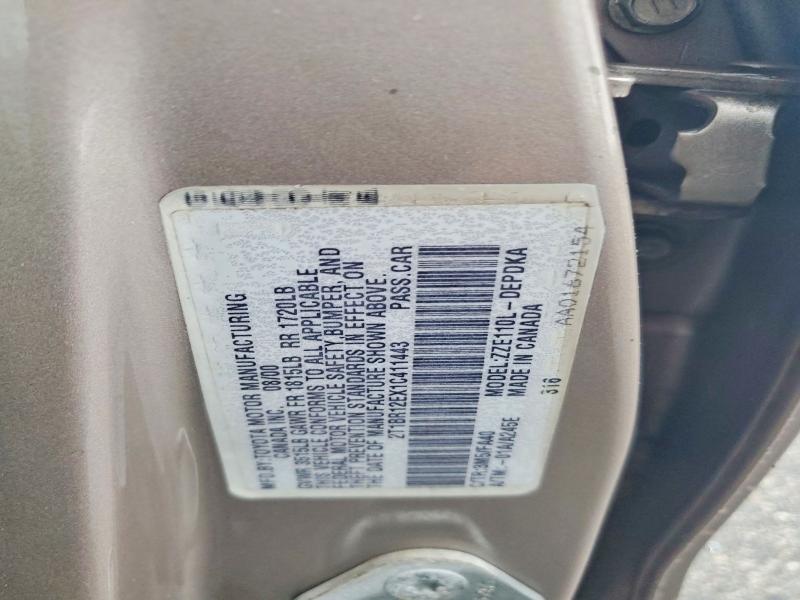 Продаж на аукціоні авто 2001 Toyota Corolla, vin: 2T1BR12EX1C411443, номер лоту: 63887166
