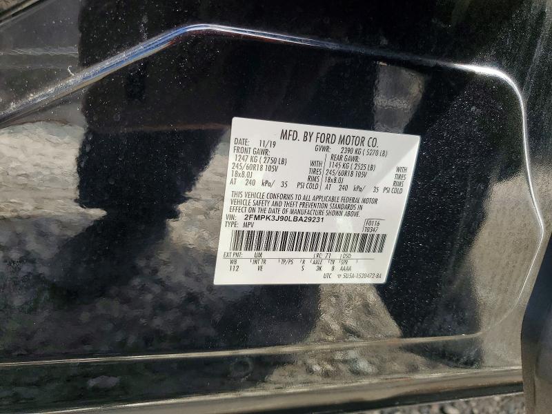 Aukcja sprzedaży 2020 Ford Edge, vin: 2FMPK3J90LBA29231, numer aukcji: 64247606