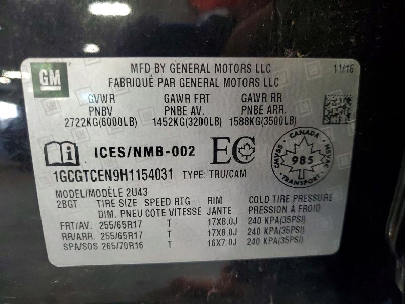 64757266 :رقم المزاد ، 1GCGTCEN9H1154031 vin ، 2017 Chevrolet Colorado مزاد بيع