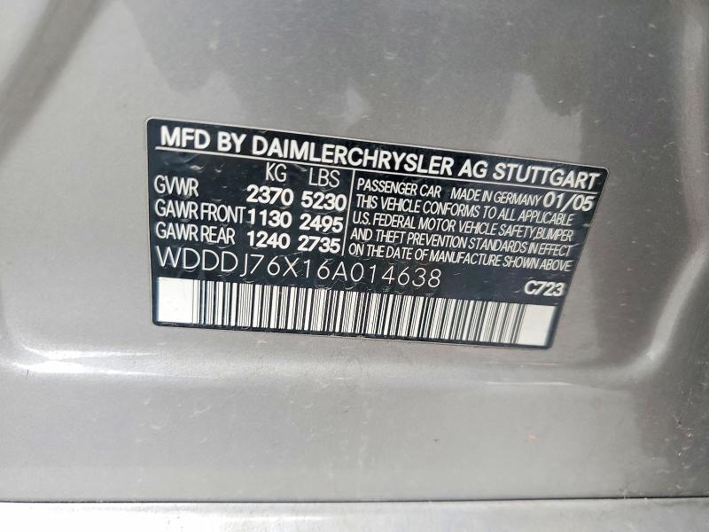 Aukcja sprzedaży 2006 Mercedes-benz Cls, vin: WDDDJ76X16A014638, numer aukcji: 65181696