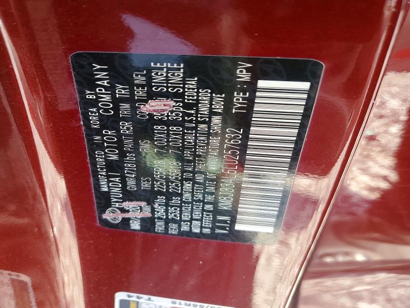 65644966 :رقم المزاد ، KM8J33AL6LU257632 vin ، 2020 Hyundai Tucson مزاد بيع