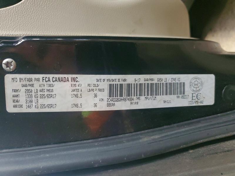 Продажа на аукционе авто 2017 Dodge Grand Caravan, vin: 2C4RDGBG0HR874994, номер лота: 64032426