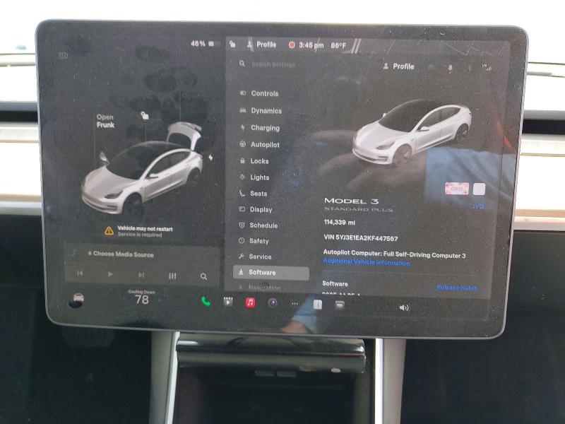 2019 Tesla Model 3 მანქანა იყიდება აუქციონზე, vin: 5YJ3E1EA2KF447567, აუქციონის ნომერი: 65355166