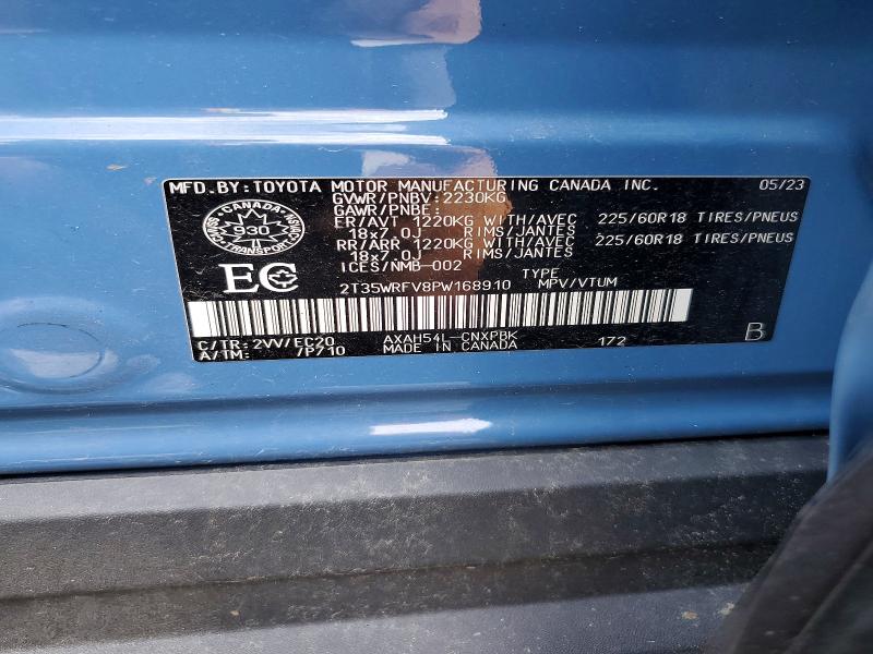 66022206 :رقم المزاد ، 2T35WRFV8PW168910 vin ، 2023 Toyota Rav4 مزاد بيع