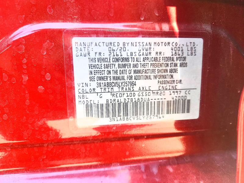 Продажа на аукционе авто 2020 Nissan Sentra, vin: 3N1AB8CV5LY257964, номер лота: 65699546