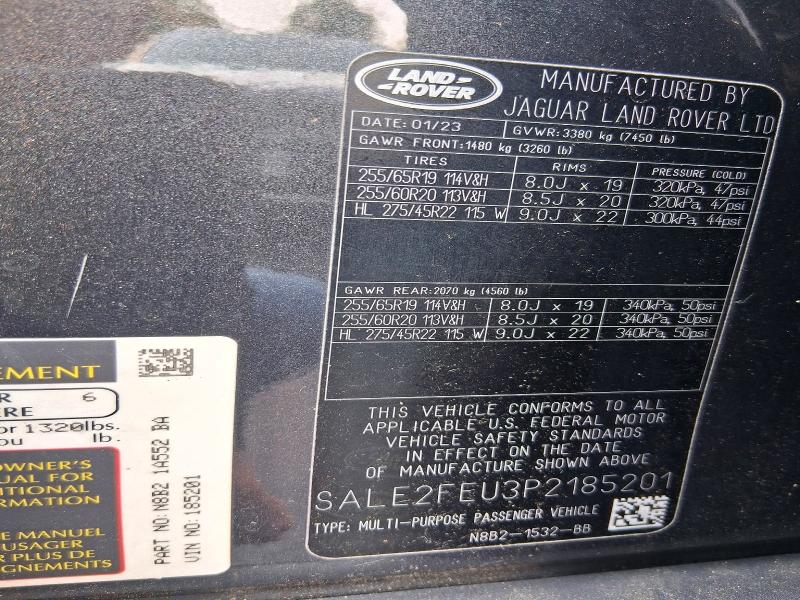 Aukcja sprzedaży 2023 Land Rover Defender, vin: SALE2FEU3P2185201, numer aukcji: 64965366
