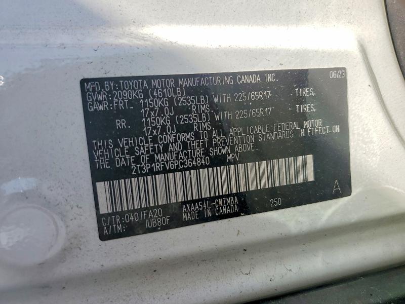 Продаж на аукціоні авто 2023 Toyota Rav4, vin: 2T3P1RFV6PC364840, номер лоту: 66173476