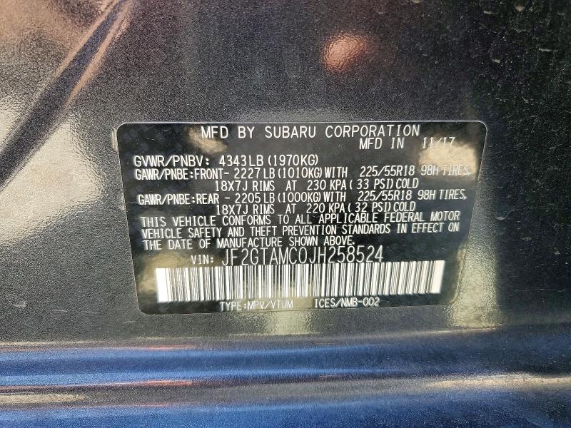 Aukcja sprzedaży 2018 Subaru Crosstrek, vin: JF2GTAMC0JH258524, numer aukcji: 66511176