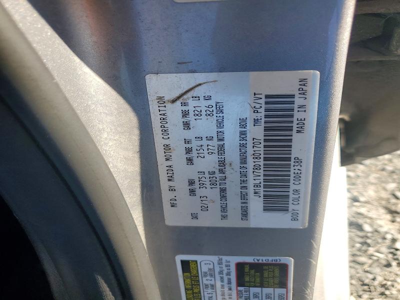 64952326 :رقم المزاد ، JM1BL1V78D1801707 vin ، 2013 Mazda 3 مزاد بيع