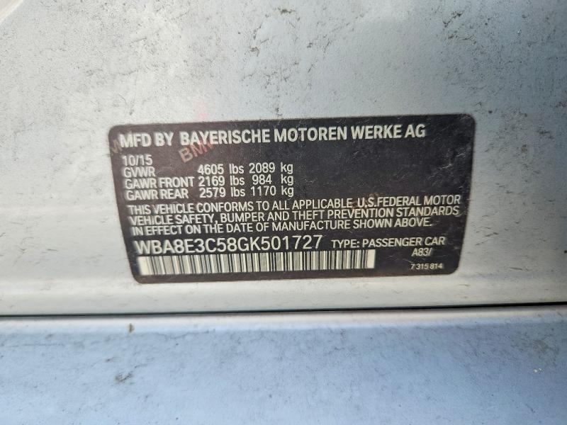 Aukcja sprzedaży 2016 Bmw 328, vin: WBA8E3C58GK501727, numer aukcji: 65093676