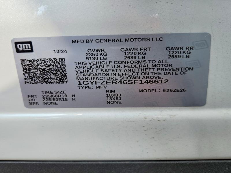 64479316 :رقم المزاد ، 1GYFZER46SF146612 vin ، 2025 Cadillac Xt4 مزاد بيع