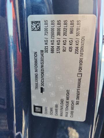 Aukcja sprzedaży 2019 Chevrolet Silverado, vin: 3GCUYDED7KG301408, numer aukcji: 66824386