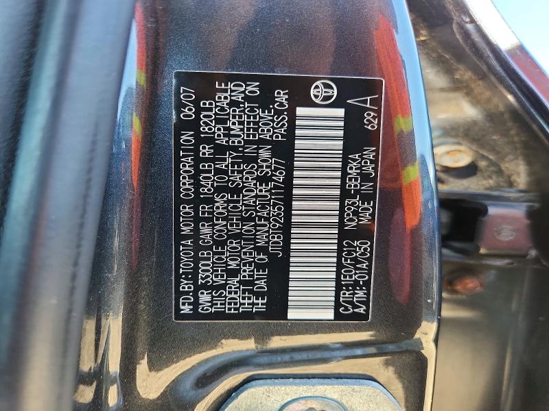 Продажа на аукционе авто 2007 Toyota Yaris, vin: JTDBT923571174677, номер лота: 63622736