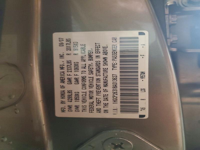 63743836 :رقم المزاد ، 1HGCP26318A013627 vin ، 2008 Honda Accord مزاد بيع