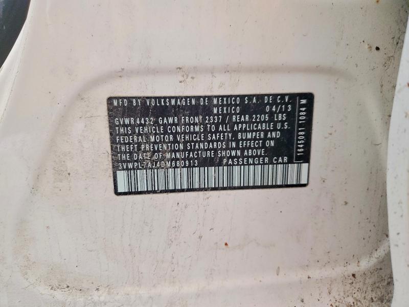 Продаж на аукціоні авто 2013 Volkswagen Jetta, vin: 3VWPL7AJ4DM680913, номер лоту: 66634556