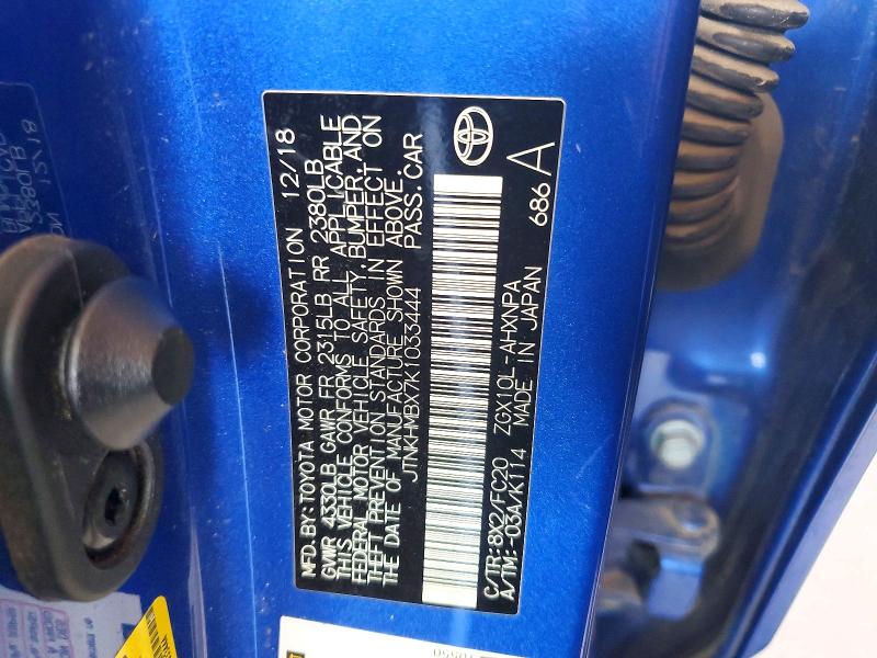 Продаж на аукціоні авто 2019 Toyota C-hr, vin: JTNKHMBX7K1033444, номер лоту: 65574666
