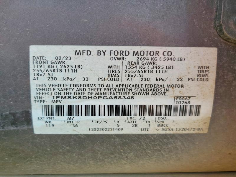 Aukcja sprzedaży 2023 Ford Explorer, vin: 1FMSK8DH0PGA58348, numer aukcji: 66044356