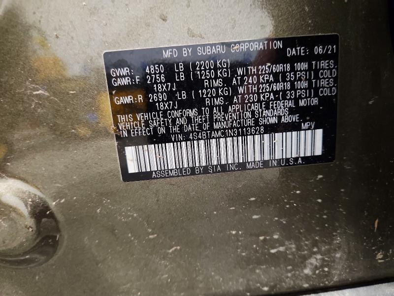 Продажа на аукционе авто 2022 Subaru Outback, vin: 4S4BTAMC1N3113628, номер лота: 66165206