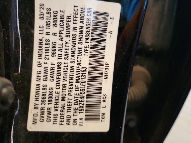 63738006 :رقم المزاد ، 19XZE4F55LE013163 vin ، 2020 Honda Insight مزاد بيع