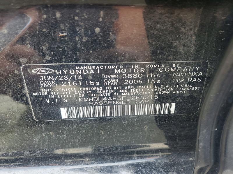 Продажа на аукционе авто 2015 Hyundai Elantra, vin: KMHDH4AE5FU265215, номер лота: 66264896