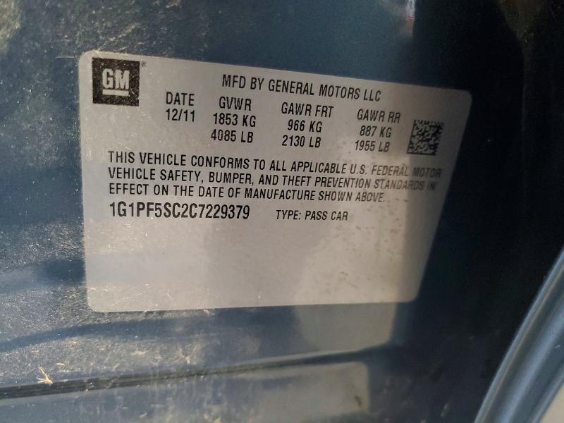 Продажа на аукционе авто 2012 Chevrolet Cruze, vin: 1G1PF5SC2C7229379, номер лота: 64263856