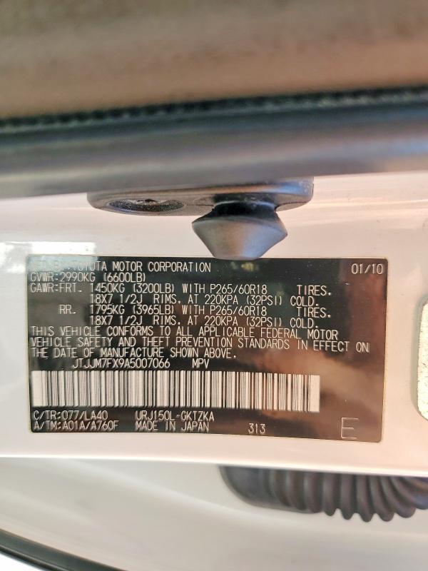 Aukcja sprzedaży 2010 Lexus Gx, vin: JTJJM7FX9A5007066, numer aukcji: 63755606