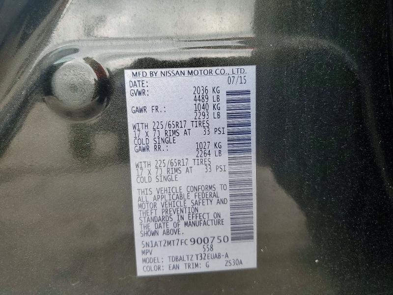 Продаж на аукціоні авто 2015 Nissan Rogue, vin: 5N1AT2MT7FC900750, номер лоту: 63671436