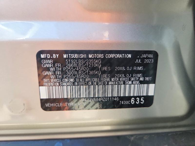 Продаж на аукціоні авто 2024 Mitsubishi Outlander, vin: JA4J3VA84RZ011146, номер лоту: 63751526