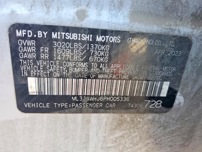 Продаж на аукціоні авто 2023 Mitsubishi Mirage, vin: ML32AWHJ6PH005336, номер лоту: 66081666