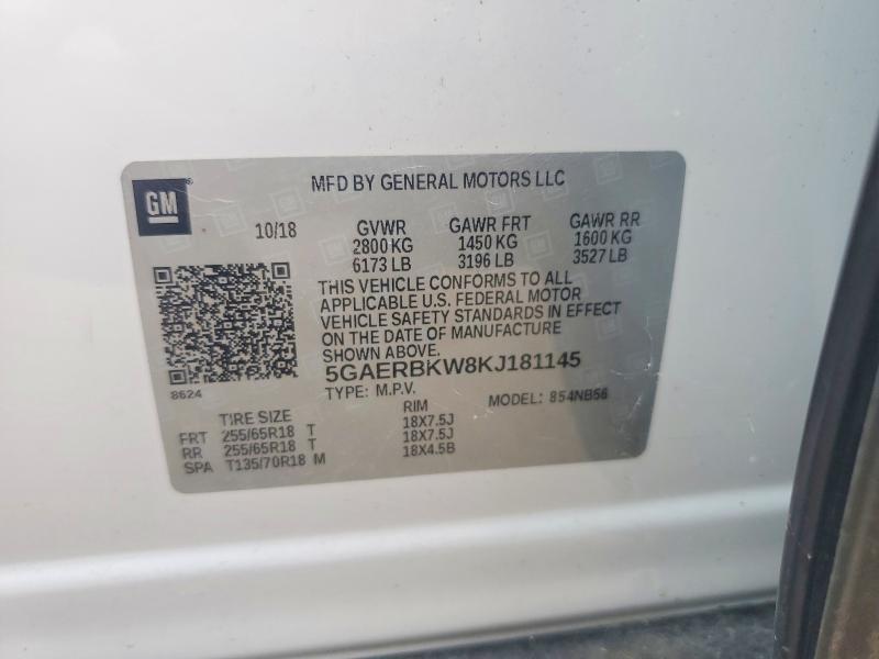 Aukcja sprzedaży 2019 Buick Enclave, vin: 5GAERBKW8KJ181145, numer aukcji: 64112916