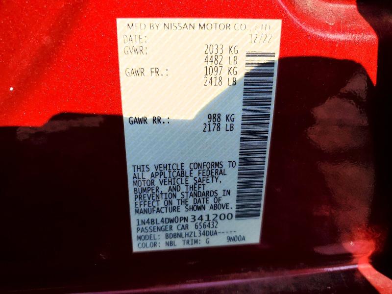 63883956 :رقم المزاد ، 1N4BL4DW0PN341200 vin ، 2023 Nissan Altima مزاد بيع