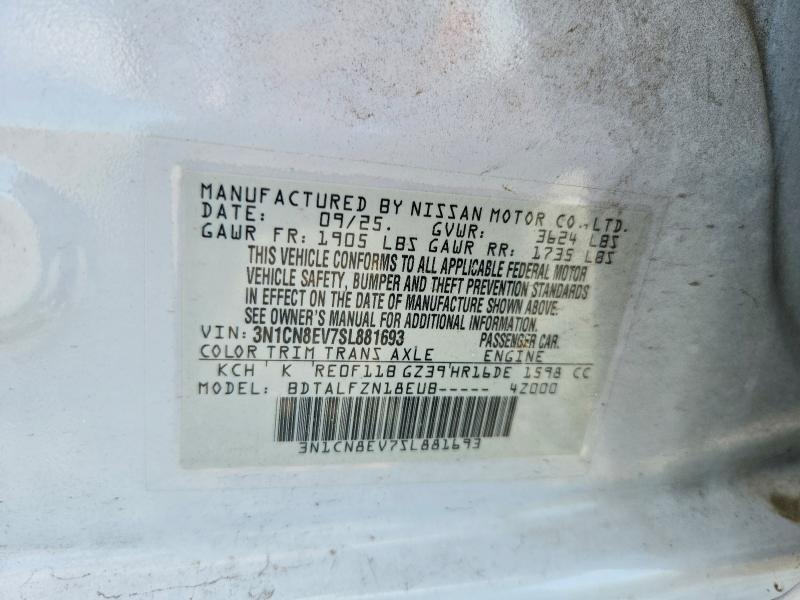 Aukcja sprzedaży 2025 Nissan Versa, vin: 3N1CN8EV7SL881693, numer aukcji: 63368666