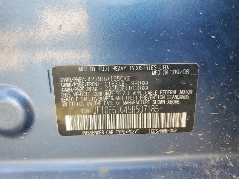Продажа на аукционе авто 2009 Subaru Impreza, vin: JF1GE61649H507185, номер лота: 63907706