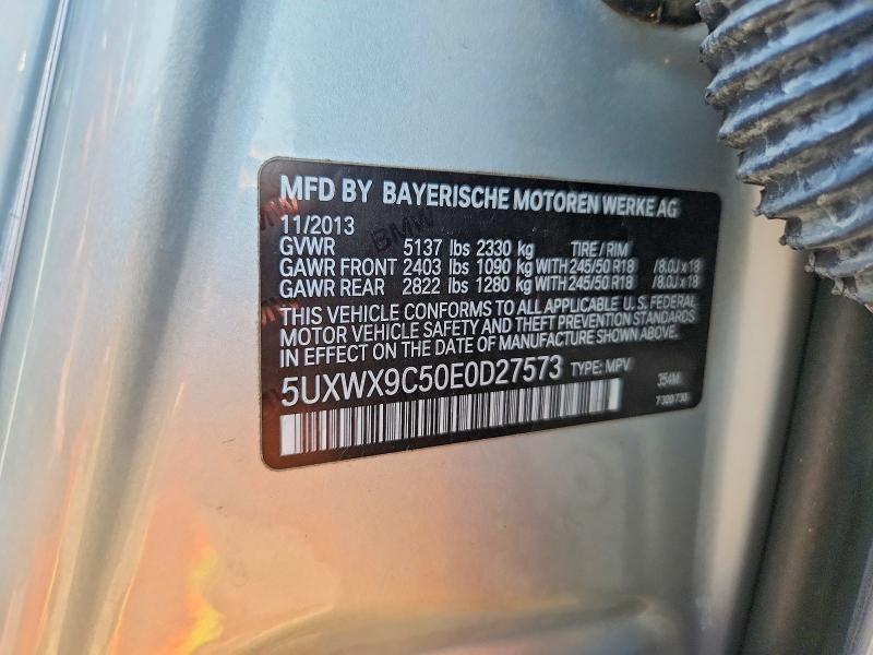 66024796 :رقم المزاد ، 5UXWX9C50E0D27573 vin ، 2014 Bmw X3 مزاد بيع