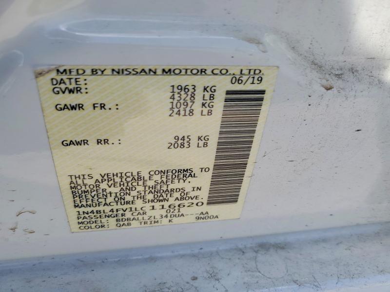 Продажа на аукционе авто 2020 Nissan Altima, vin: 1N4BL4FV1LC116620, номер лота: 67162906