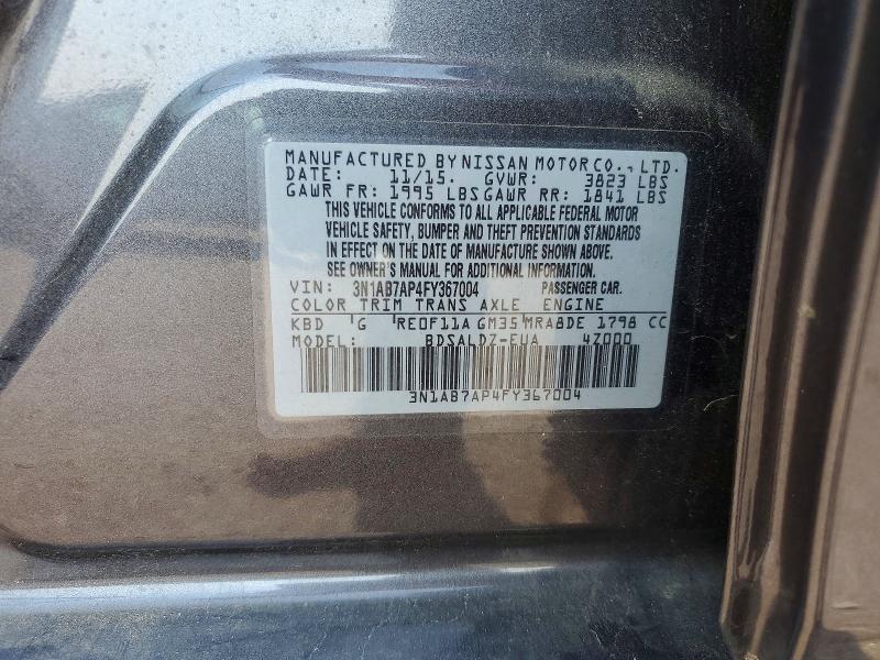 Продаж на аукціоні авто 2015 Nissan Sentra, vin: 3N1AB7AP4FY367004, номер лоту: 64640706