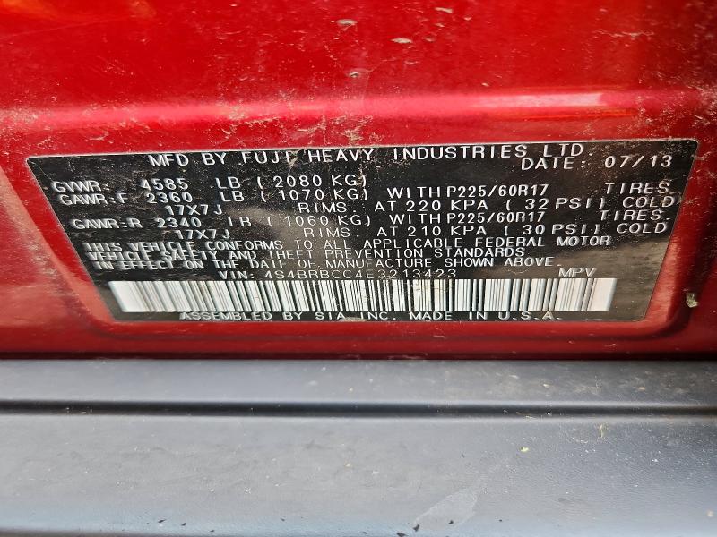 Auction sale of the 2014 Subaru Outback, vin: 4S4BRBCC4E3213423, lot number: 65899396