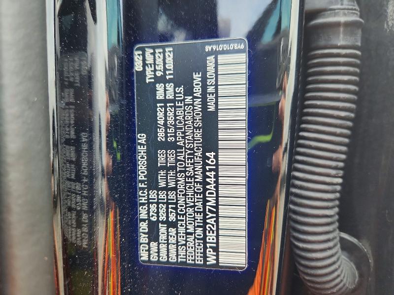 63913716 :رقم المزاد ، WP1BE2AY7MDA44164 vin ، 2021 Porsche Cayenne مزاد بيع