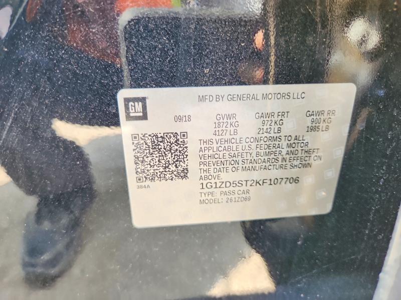 Продажа на аукционе авто 2019 Chevrolet Malibu, vin: 1G1ZD5ST2KF107706, номер лота: 63602976
