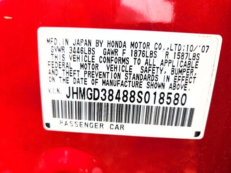 Продажа на аукционе авто 2008 Honda Fit, vin: JHMGD38488S018580, номер лота: 64412276