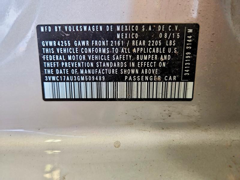 63651896 :رقم المزاد ، 3VWC17AU3GM509489 vin ، 2016 Volkswagen Golf Sportwagen مزاد بيع