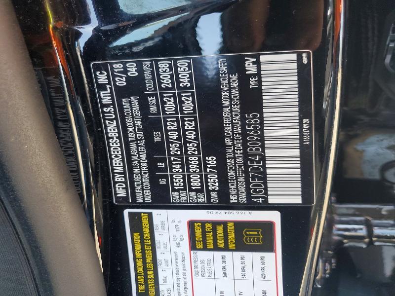 Продажа на аукционе авто 2018 Mercedes-benz Gls, vin: 4JGDF7DE4JB096585, номер лота: 64121476
