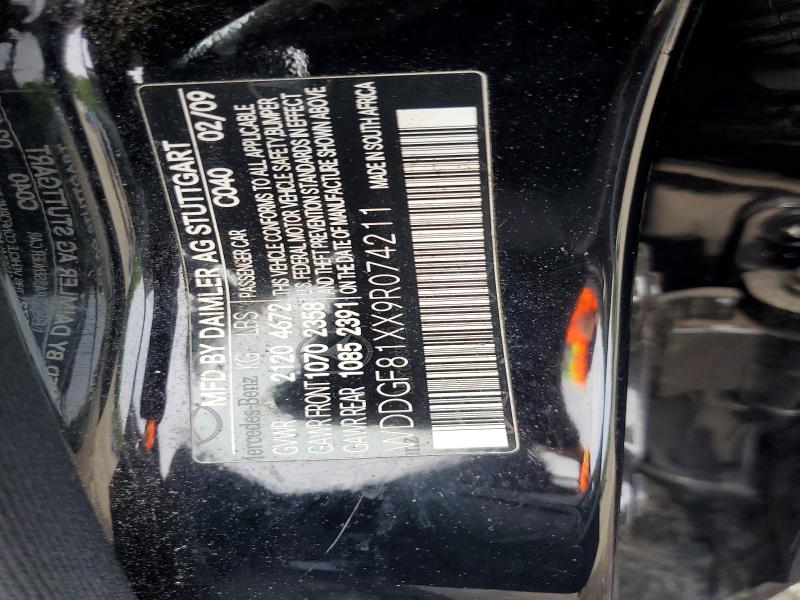 2009 Mercedes-benz C მანქანა იყიდება აუქციონზე, vin: WDDGF81XX9R074211, აუქციონის ნომერი: 64443416