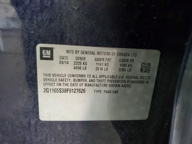 Продаж на аукціоні авто 2015 Chevrolet Impala, vin: 2G1165S38F9127626, номер лоту: 64148946