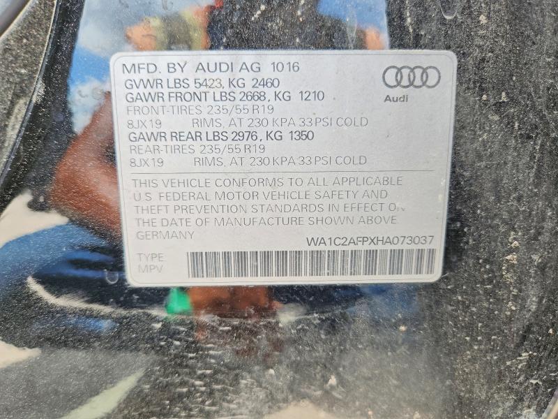2017 Audi Q5 მანქანა იყიდება აუქციონზე, vin: WA1C2AFPXHA073037, აუქციონის ნომერი: 63850406
