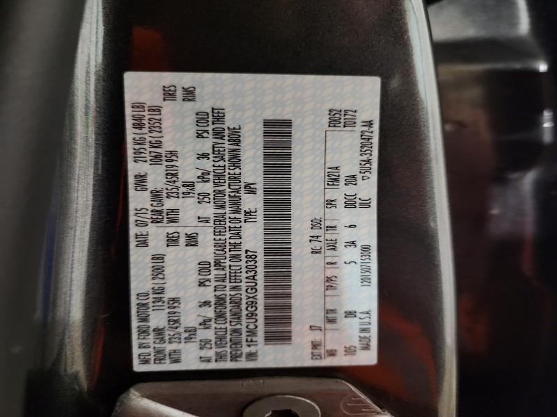 Продаж на аукціоні авто 2016 Ford Escape, vin: 1FMCU9G9XGUA30387, номер лоту: 63551766