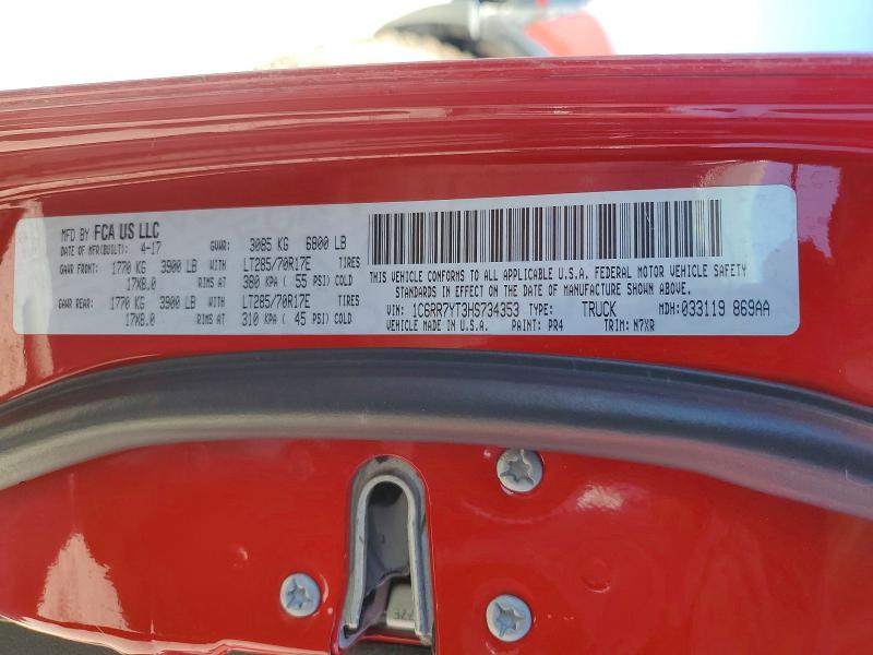 Продаж на аукціоні авто 2017 Ram 1500, vin: 1C6RR7YT3HS734353, номер лоту: 62828136